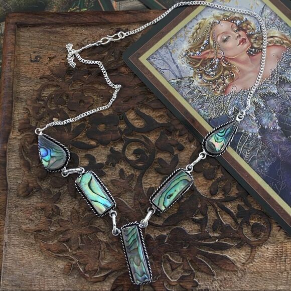 Abalone Shell Sterling Silver Necklace - Picture 3 of 5